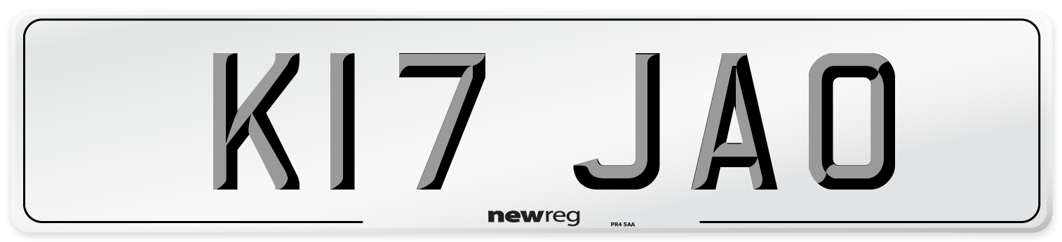 K17 JAO Number Plate from New Reg